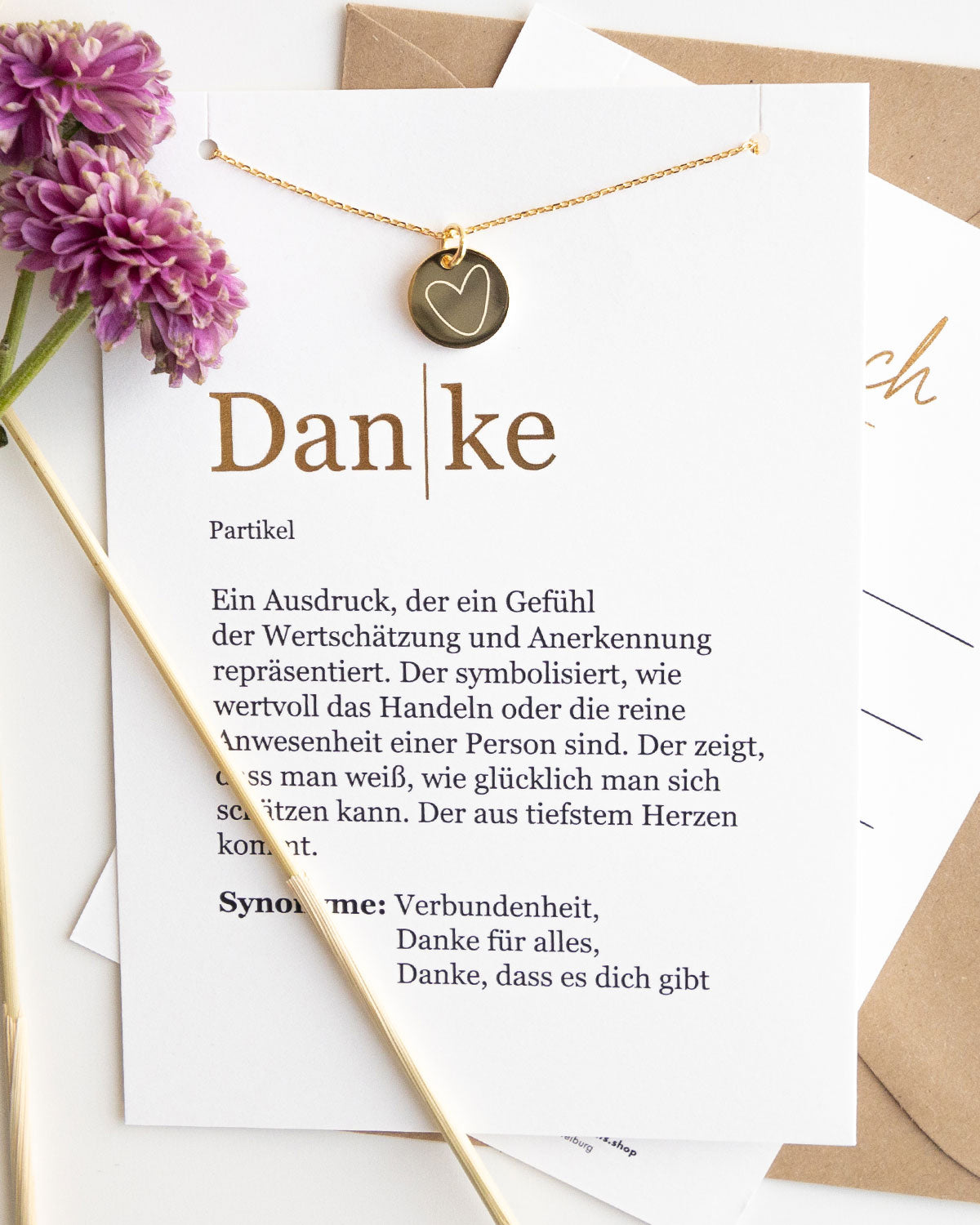 Herz - Halskette Gold mit Karte Halskette Visual Statements®