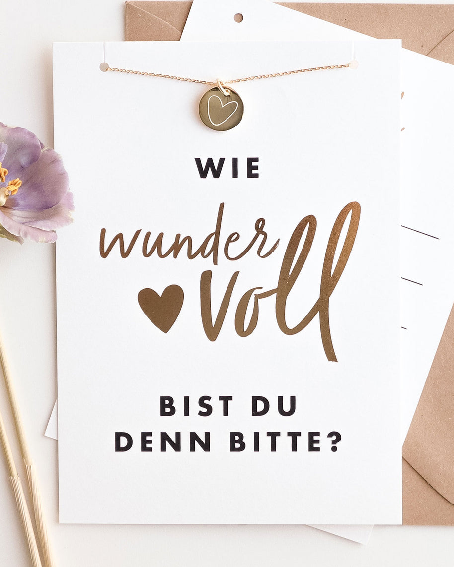 Herz - Halskette Gold mit Karte