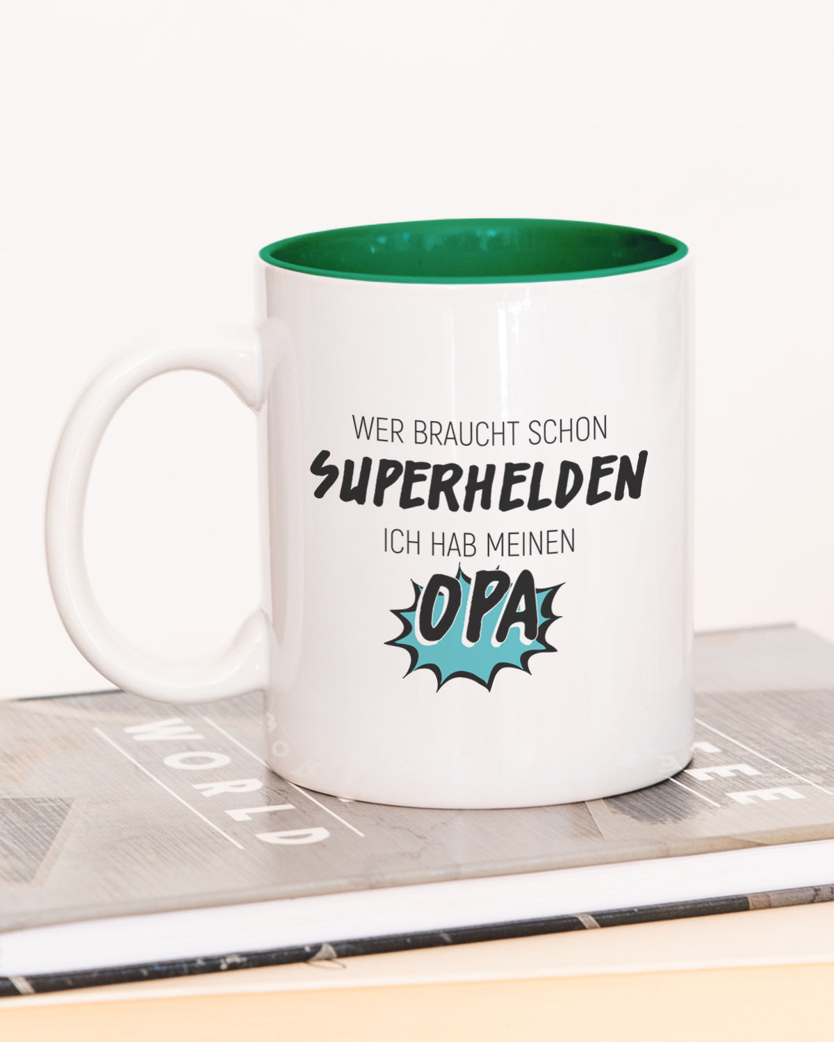 Wer braucht schon Superhelden - Tasse Dunkelgrün Tasse Visual Statements®