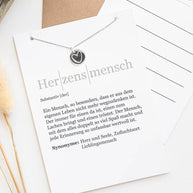 Herz - Halskette Silber mit Karte