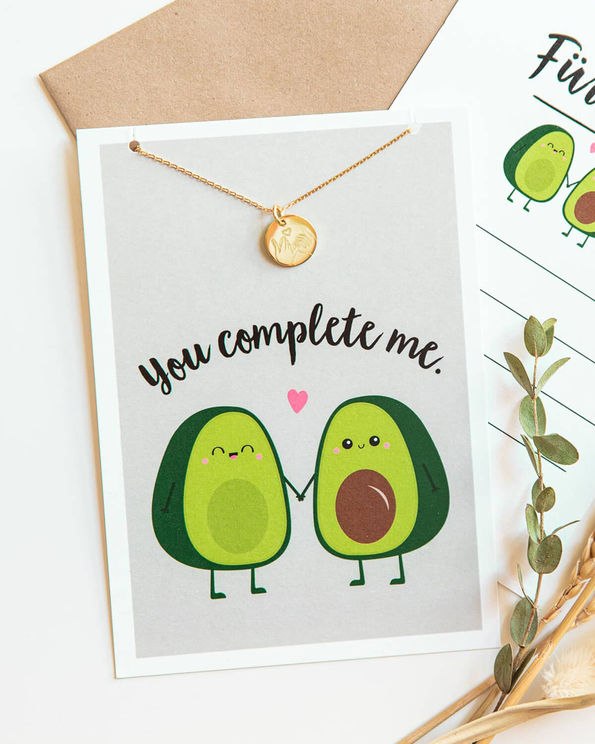 Pinky Swear - Halskette Gold mit Karte Halskette Visual Statements®