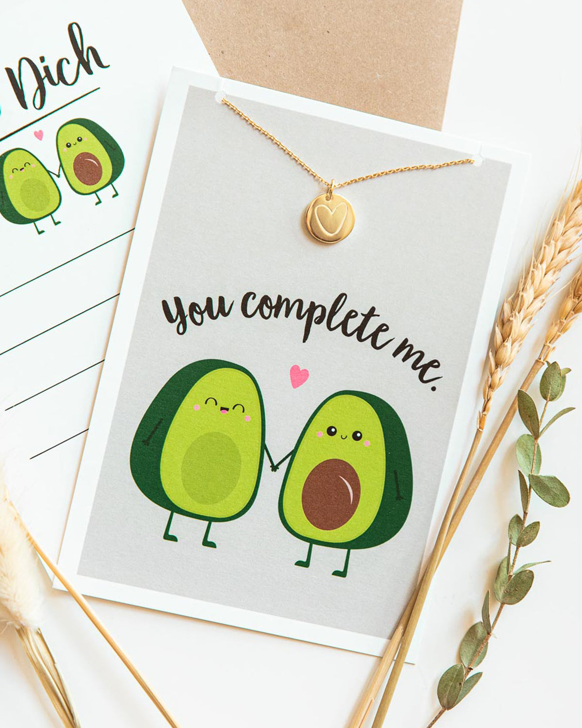 Herz - Halskette Gold mit Karte Halskette Visual Statements®