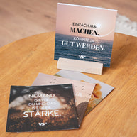 Motivation - Karten im Holzaufsteller