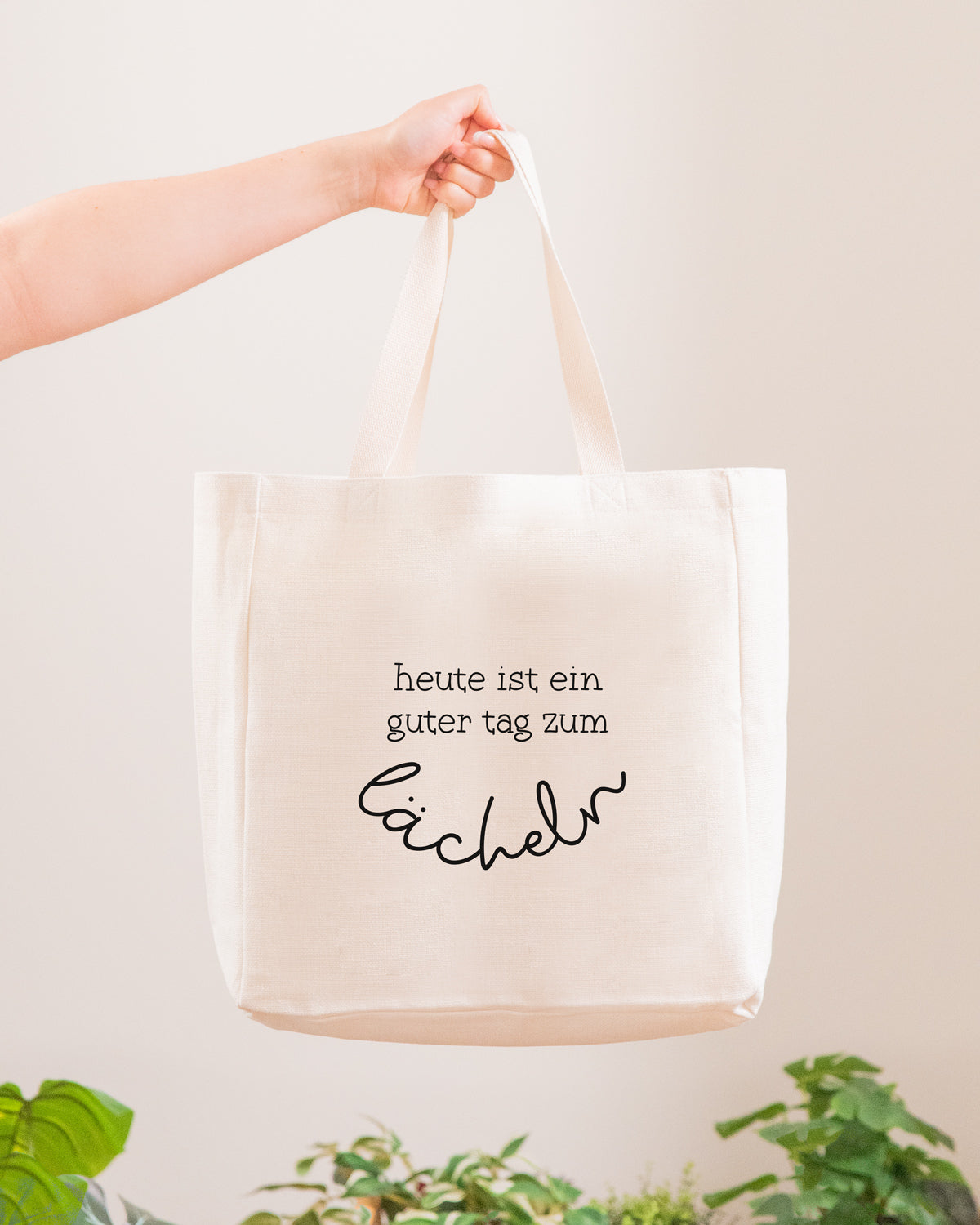 Heute ist ein guter Tag zum Lächeln - Stofftasche Stofftasche Visual Statements®