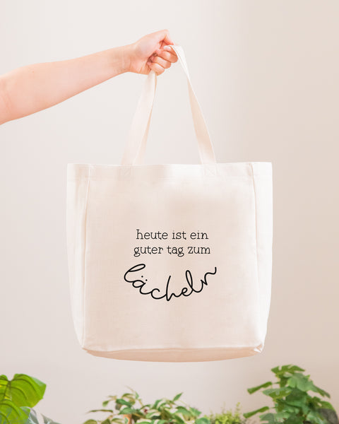Heute ist ein guter Tag zum Lächeln - Stofftasche Stofftasche Visual Statements®