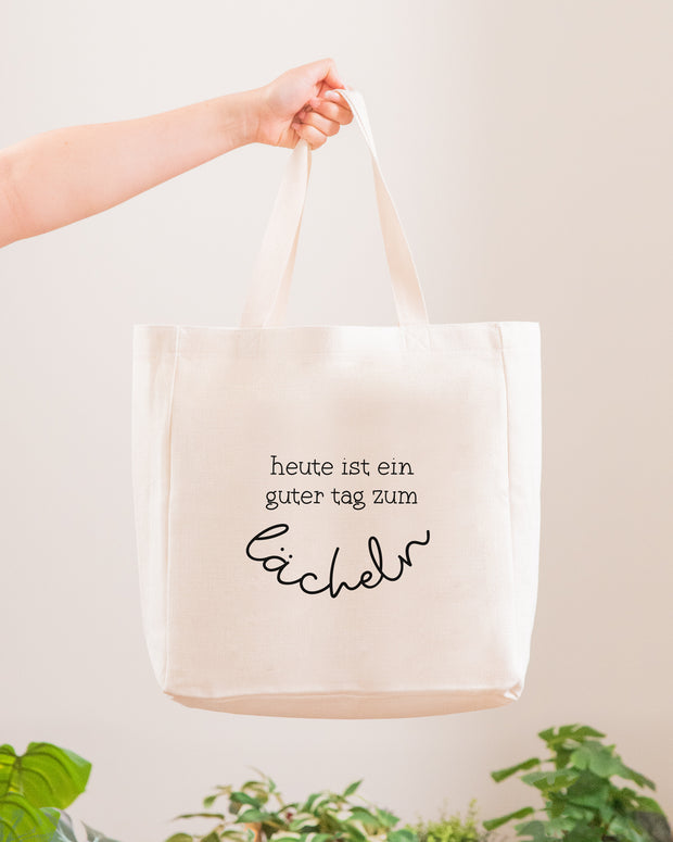 Heute ist ein guter Tag zum Lächeln - Stofftasche