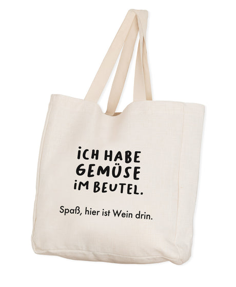 Stofftasche Gemüse Wein, Tragetasche, Shopper, Stofftasche mit Aufdruck