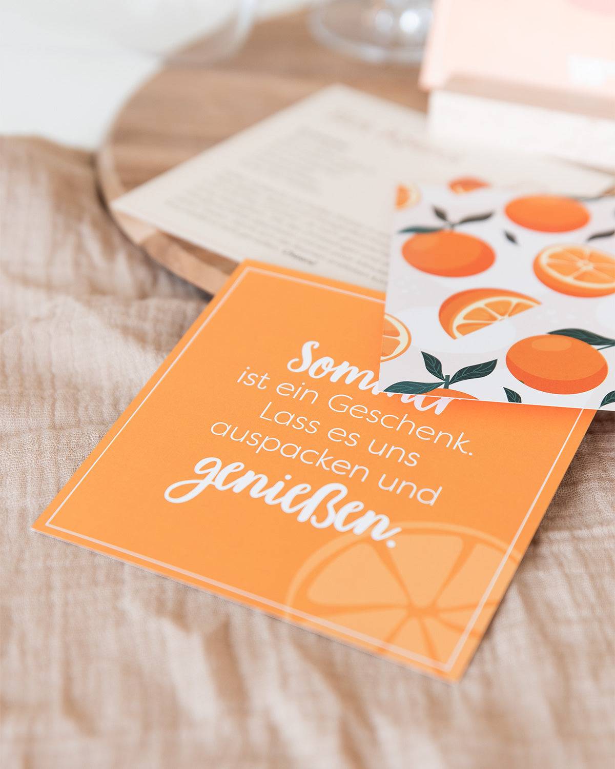 Bin auf Aperol Spritztour - Karten im Holzaufsteller Karten im Holzaufsteller Visual Statements®