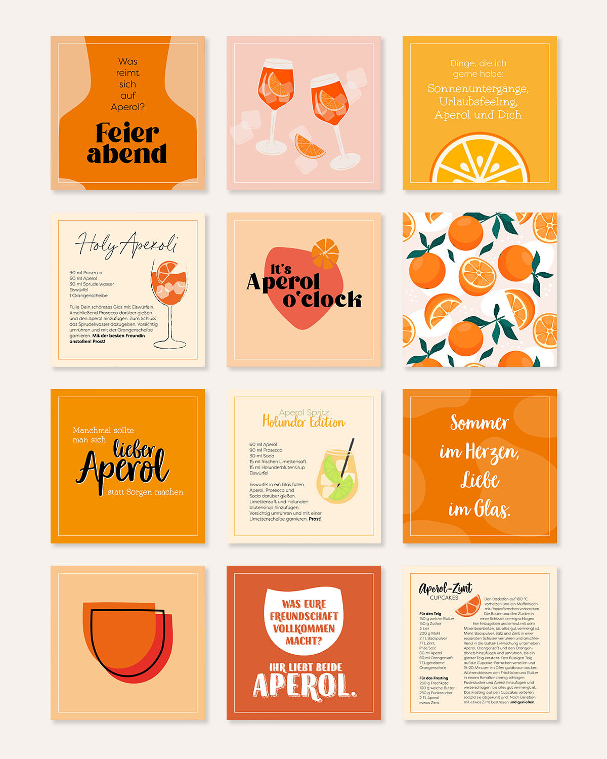 Bin auf Aperol Spritztour - Karten im Holzaufsteller Karten im Holzaufsteller Visual Statements®