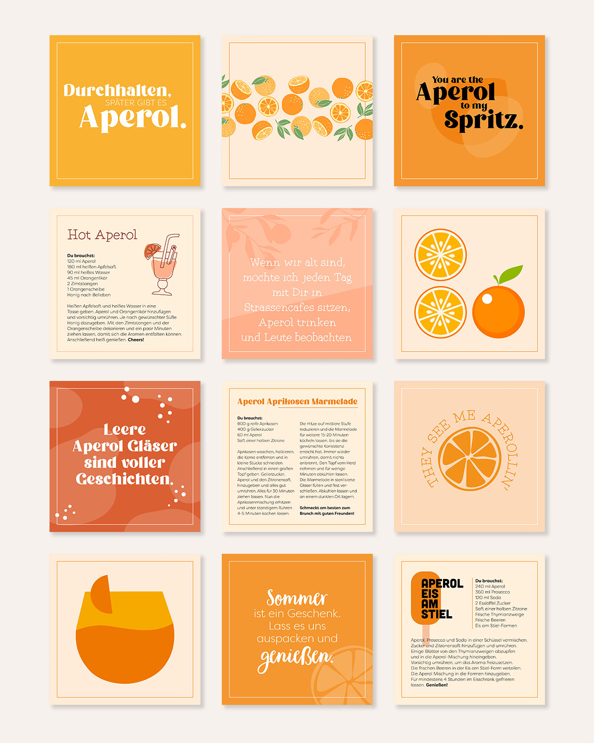 Bin auf Aperol Spritztour - Karten im Holzaufsteller Karten im Holzaufsteller Visual Statements®