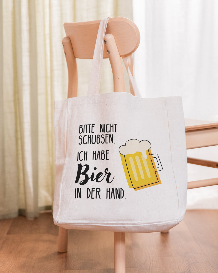 Bier in der Hand - Stofftasche