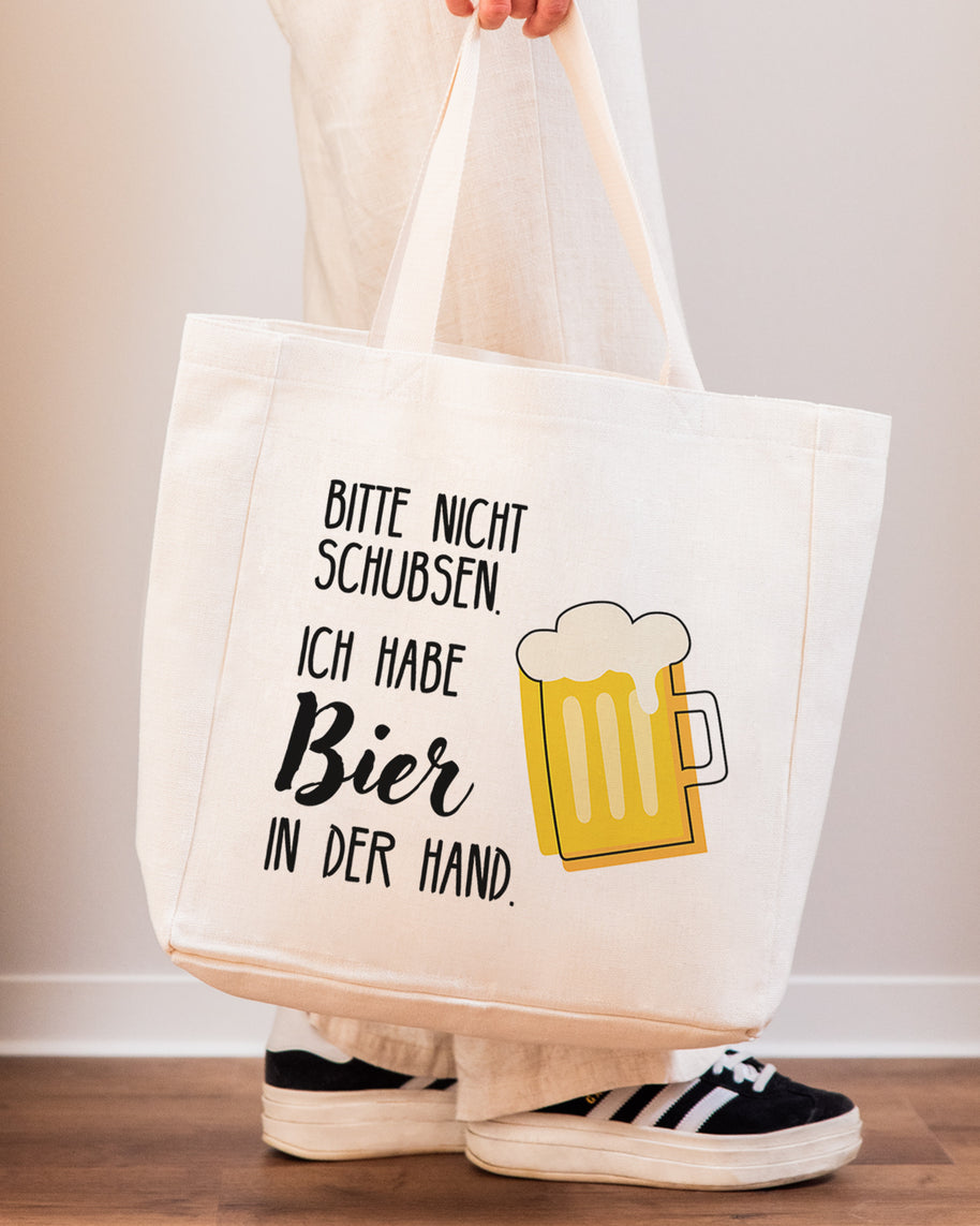 Bier in der Hand - Stofftasche