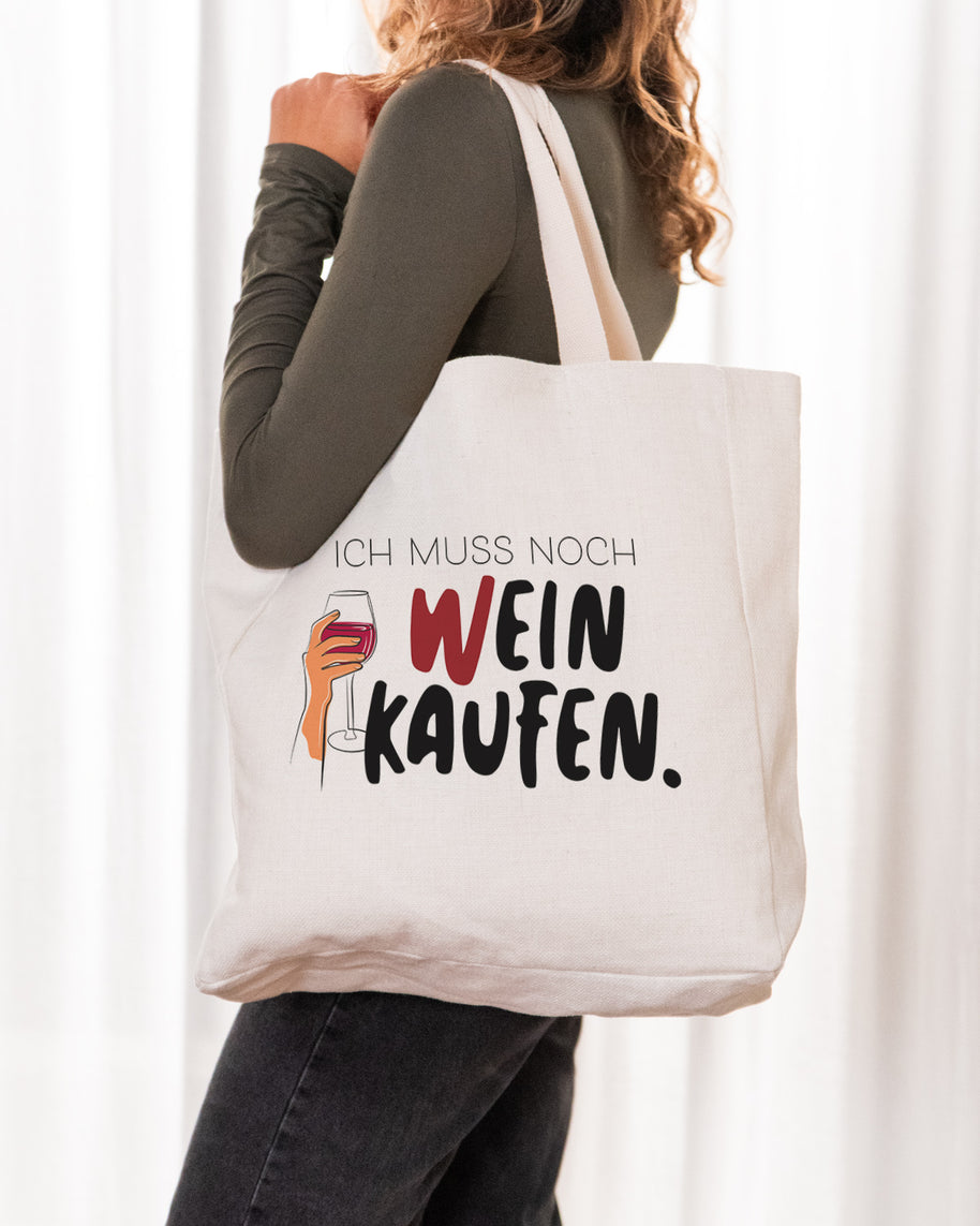 Weinkaufen - Stofftasche