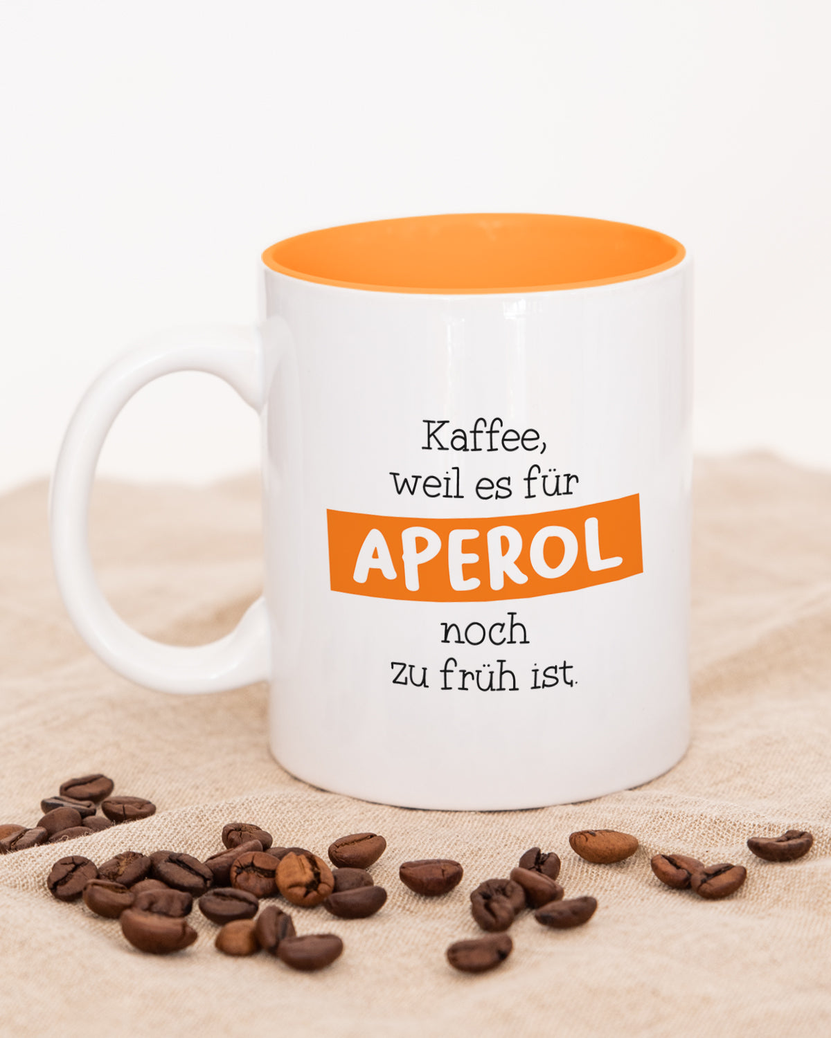 Kaffee vor Aperol - Tasse Orange Tasse Visual Statements®