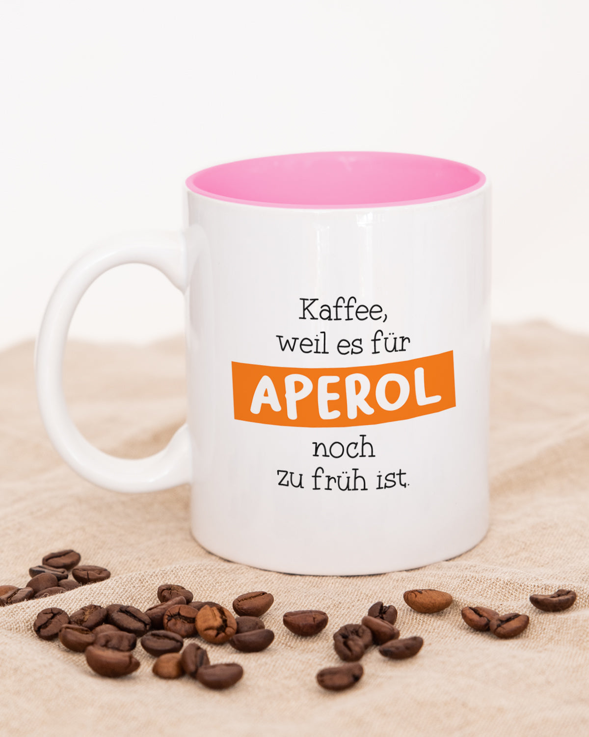 Kaffee vor Aperol - Tasse Pink Tasse Visual Statements®