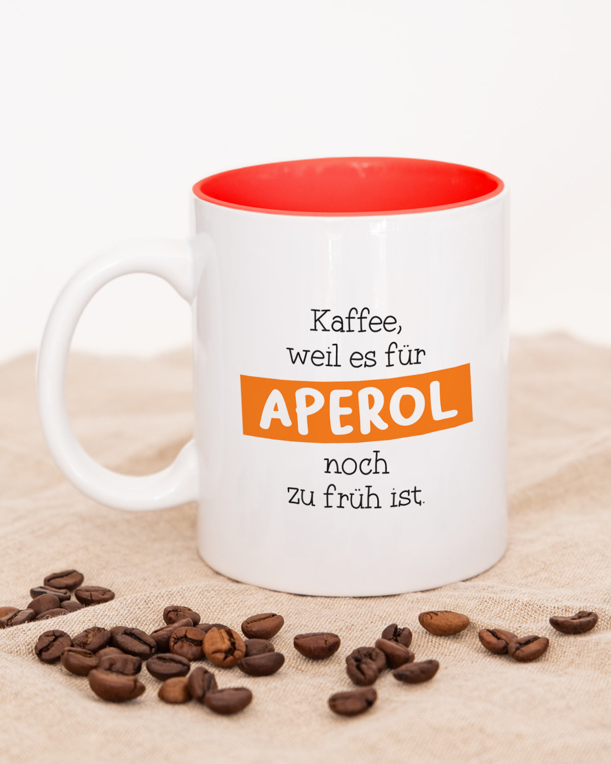 Kaffee vor Aperol - Tasse Rot Tasse Visual Statements®