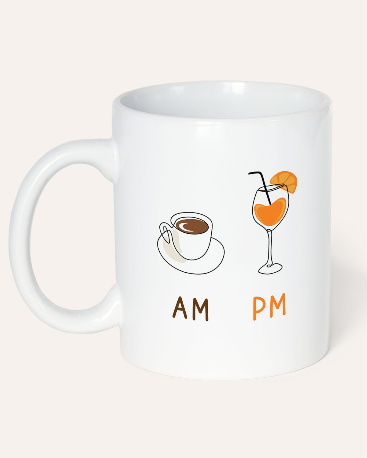 AM Coffee | PM Aperol - Tasse Tasse Visual Statements®