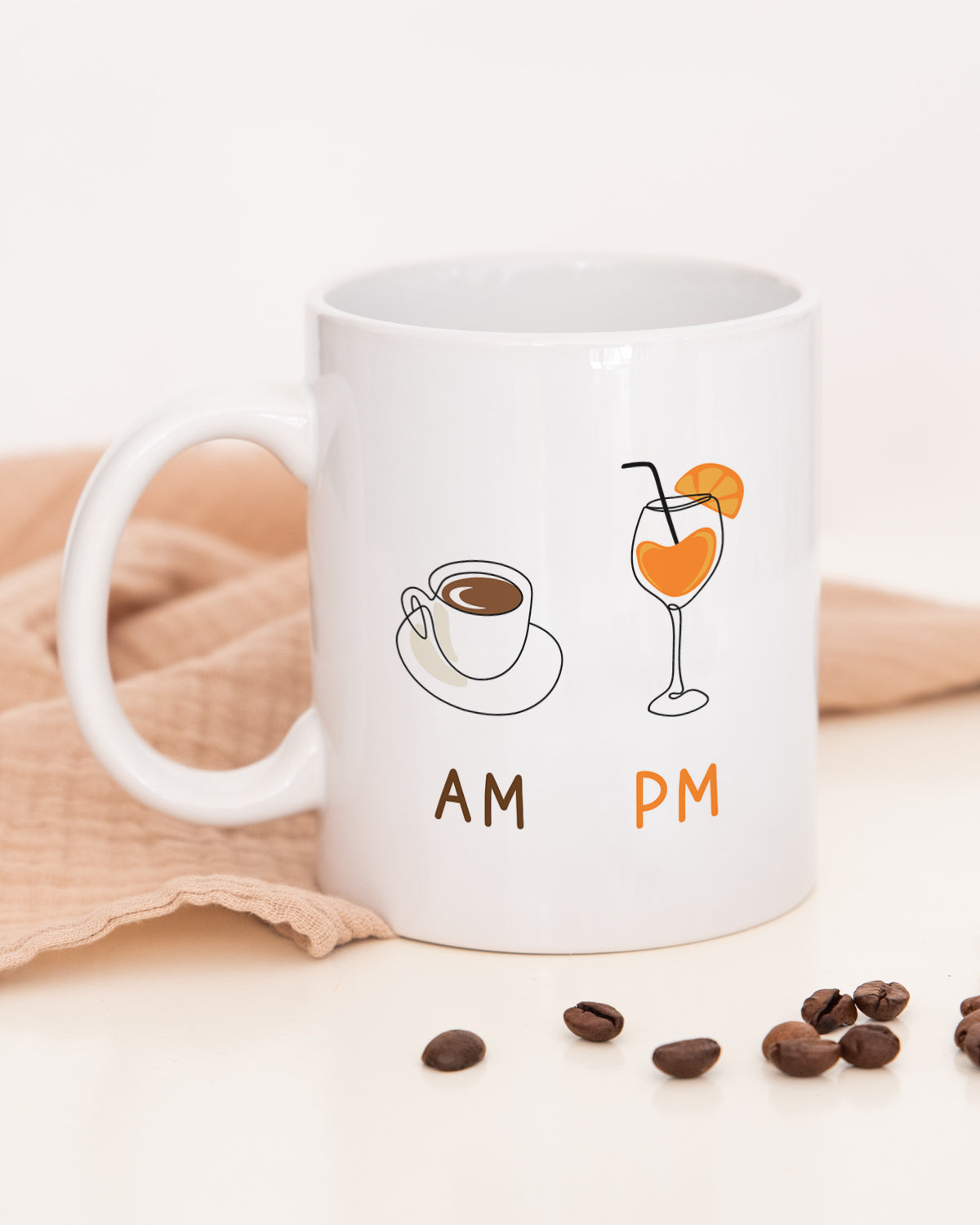 AM Coffee | PM Aperol - Tasse Tasse Visual Statements®