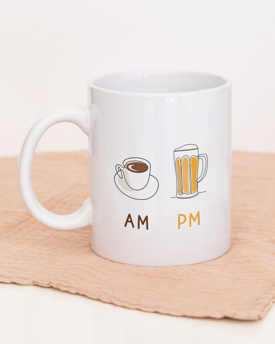 AM Coffee | PM Bier - Tasse