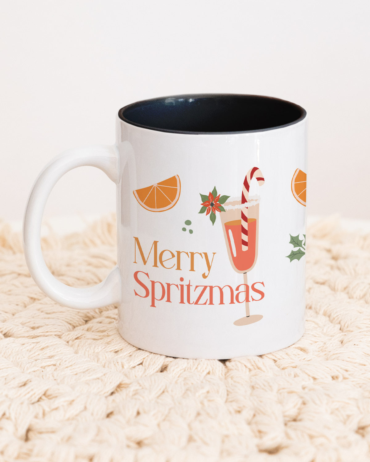 Merry Spritzmas - Tasse Schwarz Tasse Visual Statements®