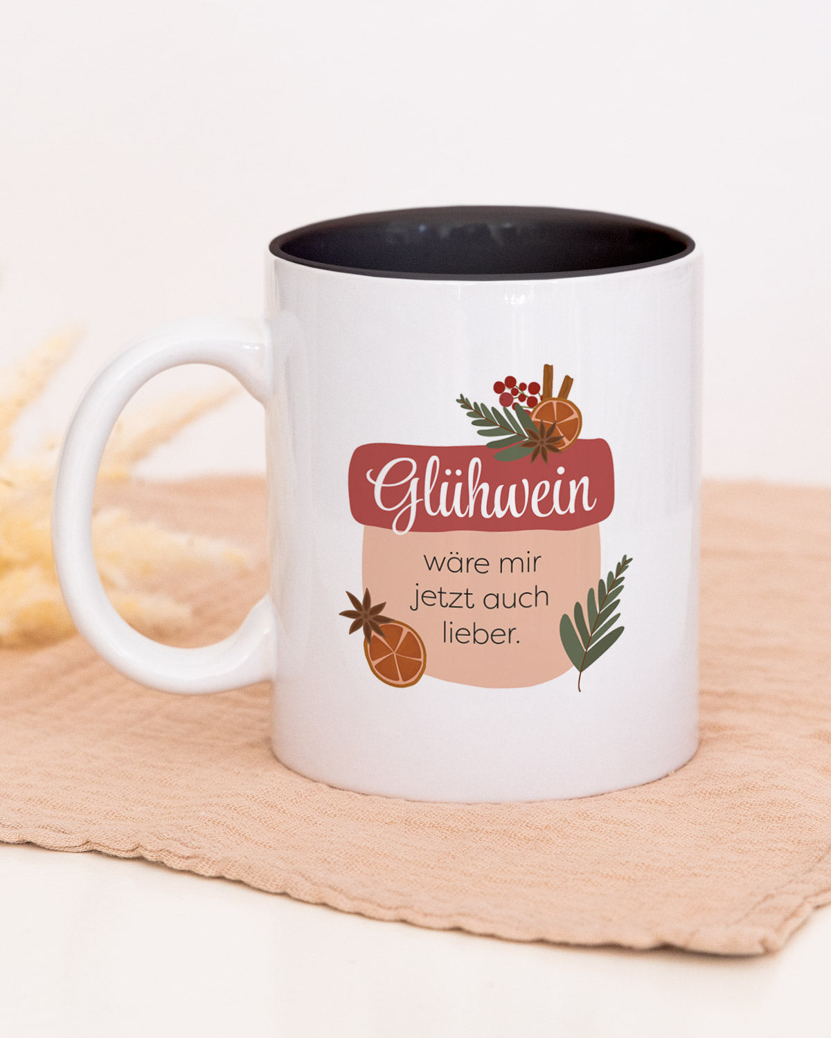 Lieber Glühwein - Tasse Schwarz Tasse Visual Statements®