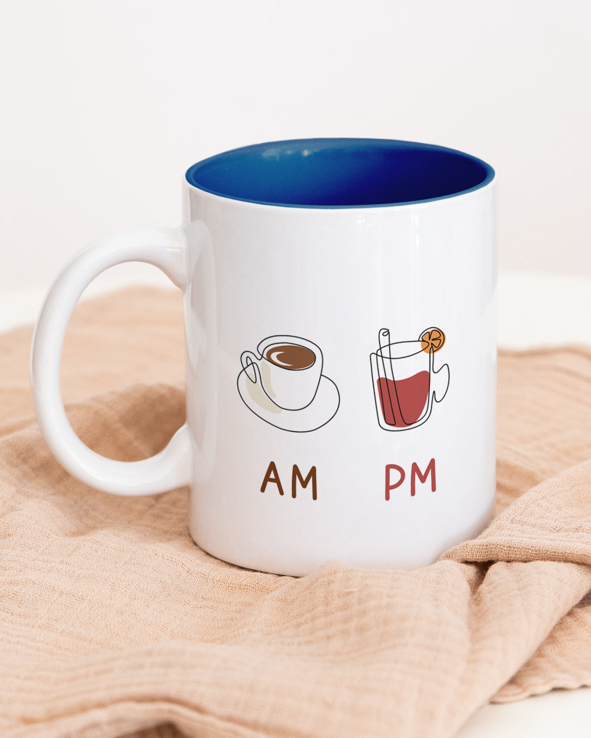 AM Coffee | PM Glühwein - Tasse Dunkelblau Tasse Visual Statements®