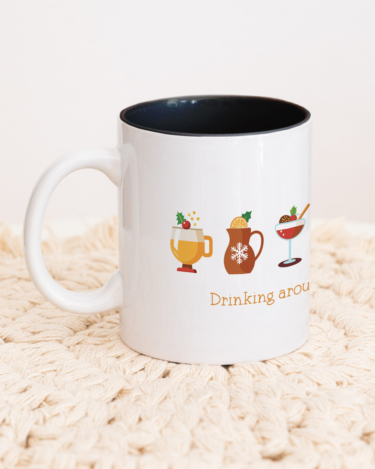 Drinking around - Tasse Schwarz Tasse Visual Statements®