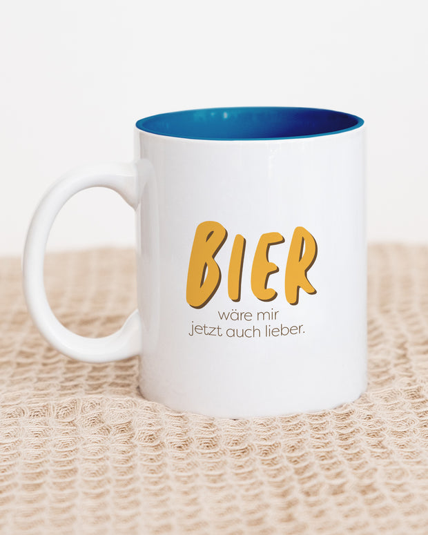 Bier wäre mir jetzt auch lieber - Tasse Dunkelblau Tasse Visual Statements®