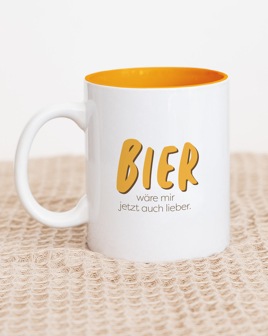 Bier wäre mir jetzt auch lieber - Tasse Orange Tasse Visual Statements®