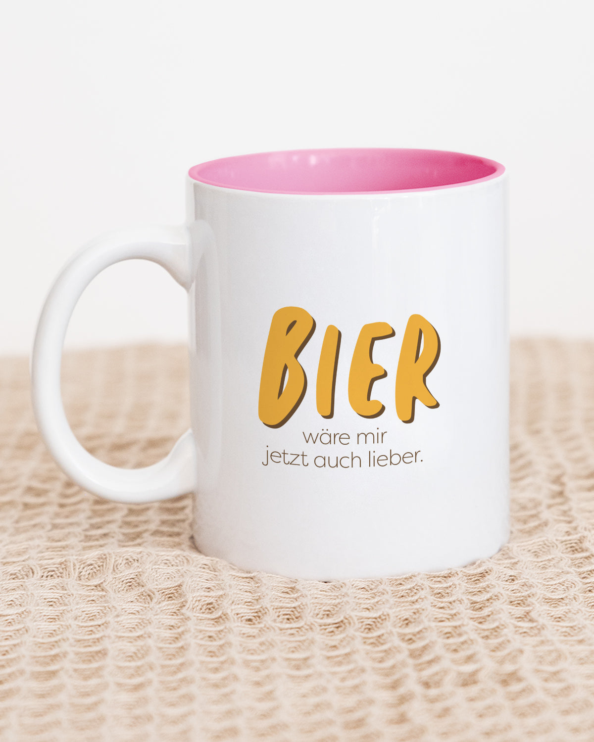 Bier wäre mir jetzt auch lieber - Tasse Pink Tasse Visual Statements®