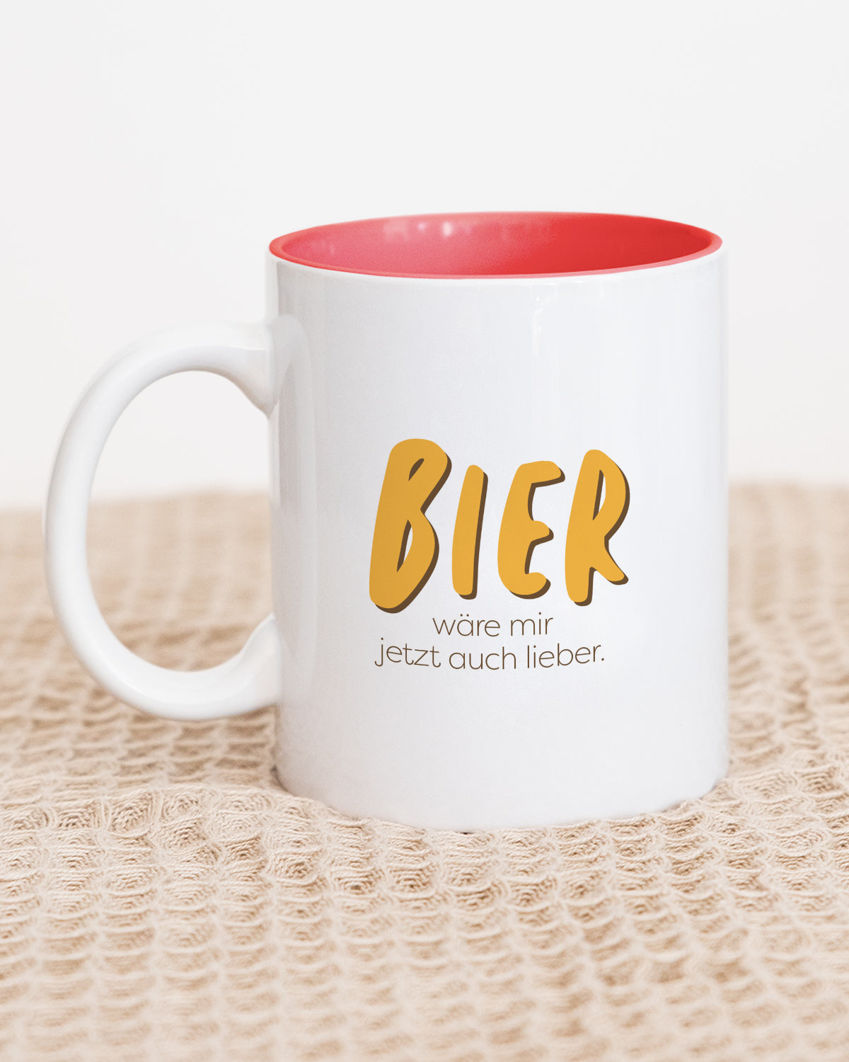 Bier wäre mir jetzt auch lieber - Tasse Rot Tasse Visual Statements®