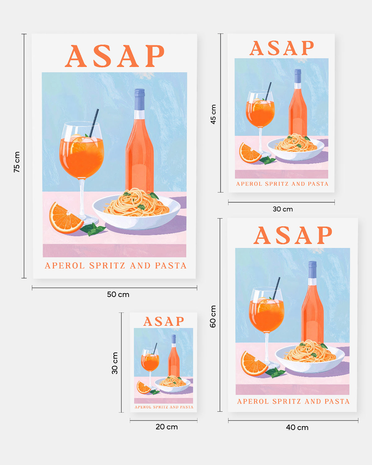 ASAP – Aperol Spritz and Pasta - Poster Poster Visual Statements®