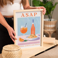 Poster mit Aperol und Pasta Aufdruck ASAP