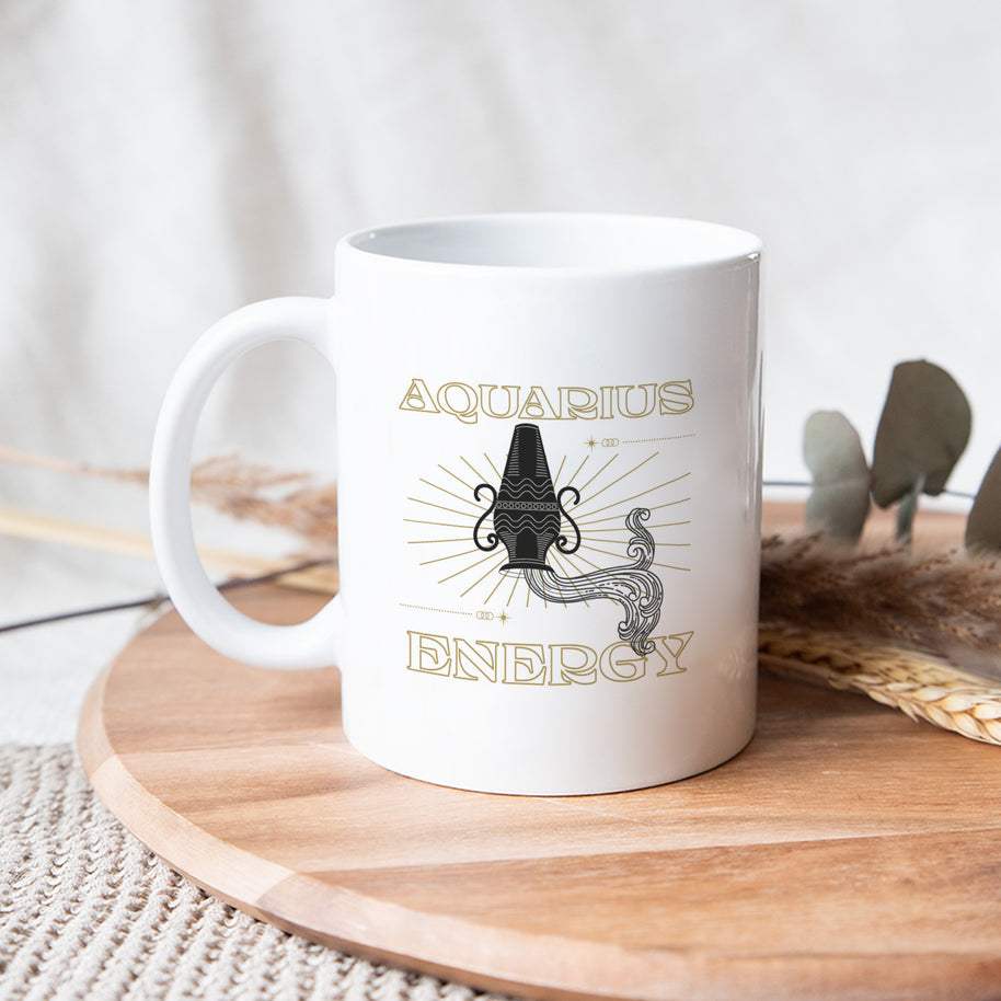 Tasse Weiss Sternzeichen Astrologie Aufdruck Fische Aquarius
