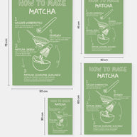 Poster Grün Beige How To Make Matcha Illustration 