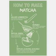 Poster Grün Beige How To Make Matcha Illustration 