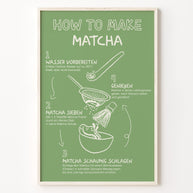 Poster Grün Beige How To Make Matcha Illustration 
