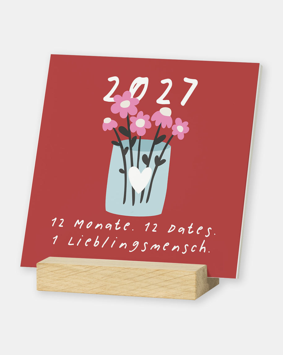 Holzaufsteller Kalender 2027 – Couple Bucket List Kalender Visual Statements®