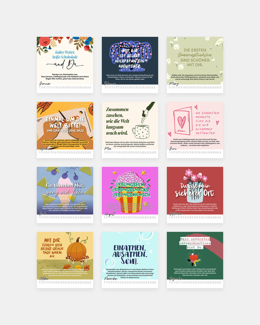 Holzaufsteller Kalender 2027 – Couple Bucket List Kalender Visual Statements®