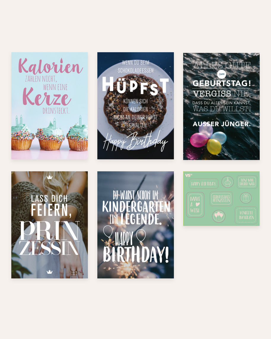 Geburtstag - Grußkarten-Set