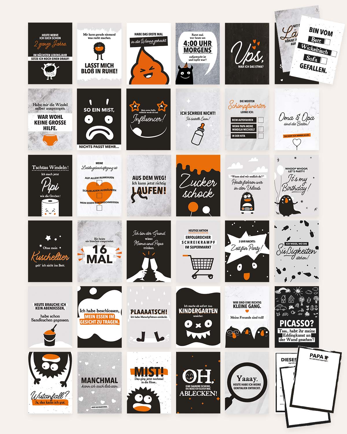 Ehrliche Meilensteine - Meilensteinkarten Meilensteinkarten wrdprn®