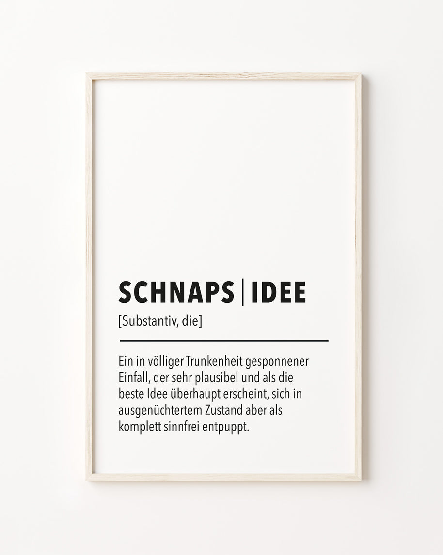 Poster Definiton Schnapsidee