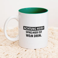 Achtung heiß - Tasse Dunkelgrün Tasse wrdprn®