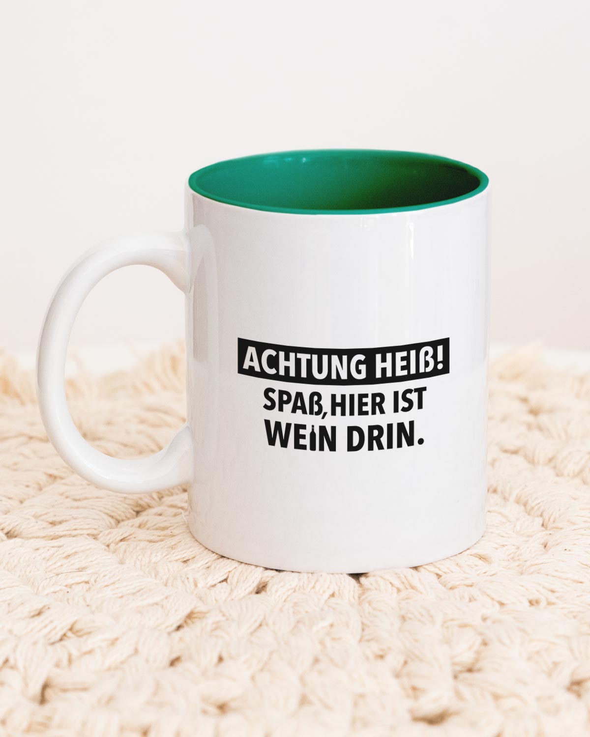 Achtung heiß - Tasse Dunkelgrün Tasse wrdprn®