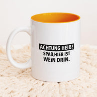 Achtung heiß - Tasse Orange Tasse wrdprn®