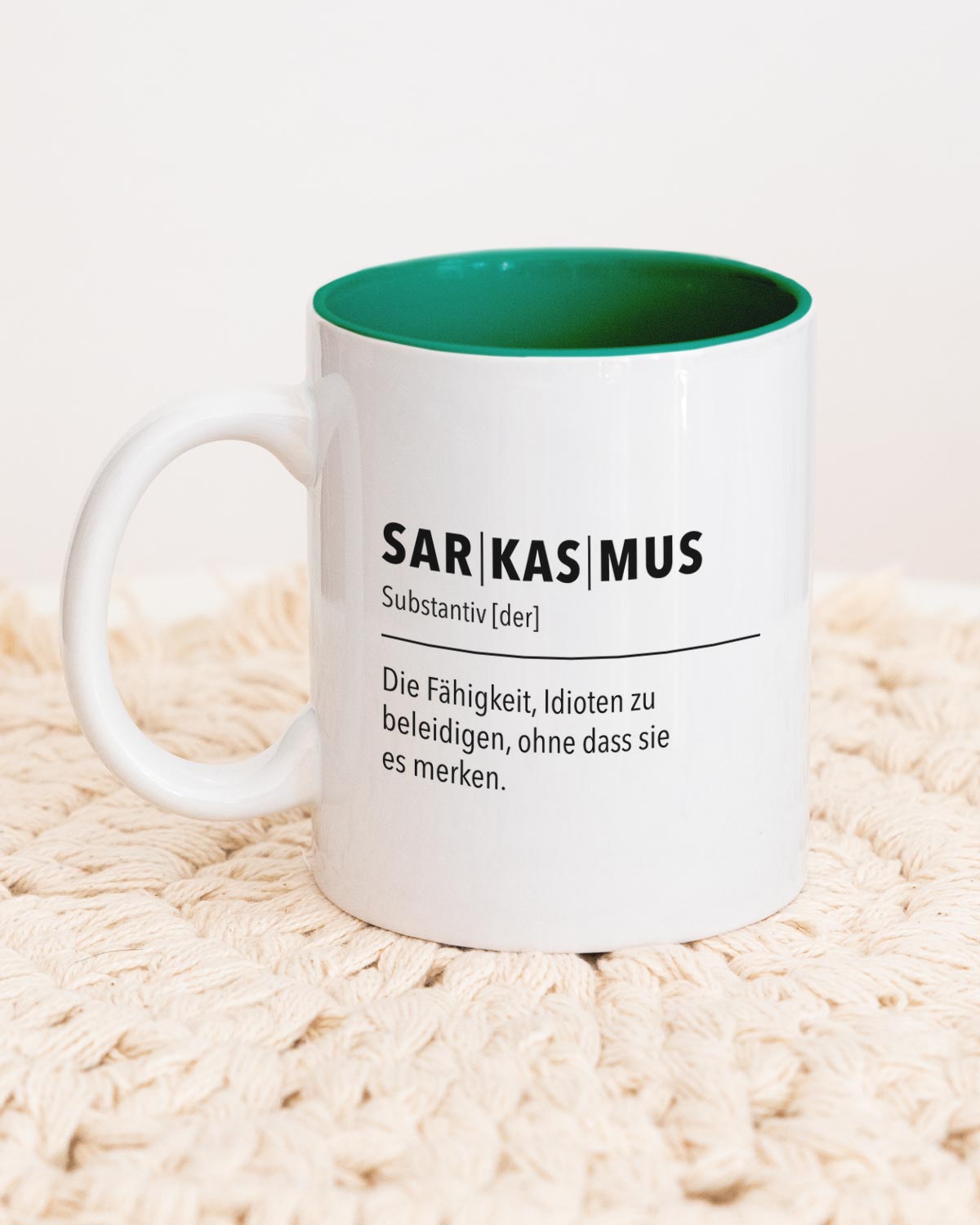 Sarkasmus - Tasse Dunkelgrün Tasse wrdprn®