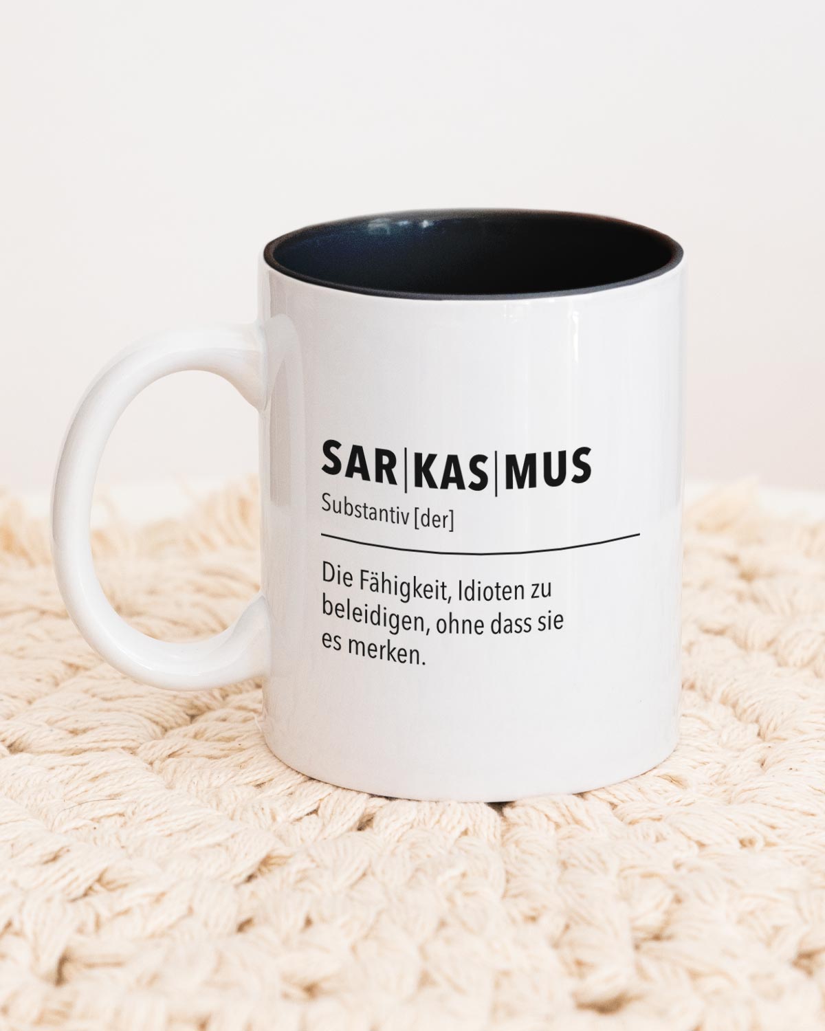 Sarkasmus - Tasse Schwarz Tasse wrdprn®