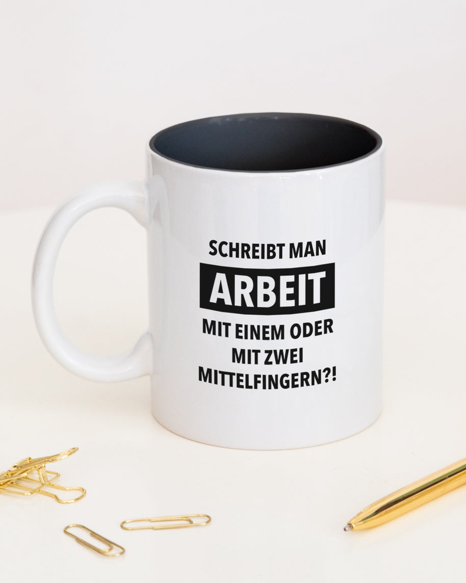Arbeit - Tasse Schwarz Tasse wrdprn