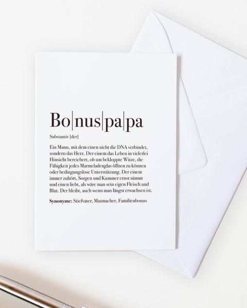Definition Bonuspapa - Grußkarte