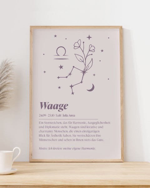 Sternzeichen Definition Waage - Poster